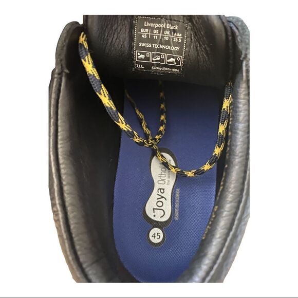 Joya | Liverpool Black/Navy Limited Yak Leather Edition Ortholite Lace Up Boots - Picture 8 of 12